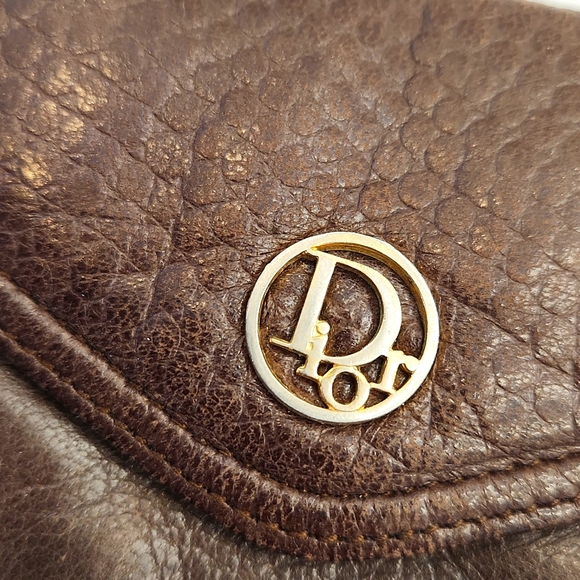 Authentic Christian Dior Vintage Leather Brown Coin Purse - Picture 2 of 10